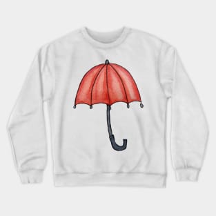 Red Umbrella in Watercolors seamless pattern Crewneck Sweatshirt